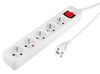 Przedłużacz listwowy 5m, 3x1.5mm2, 5G, biały, ON/OFF