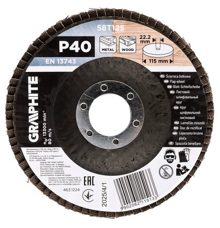 Ściernica listkowa 115 x 22.2 mm, P40