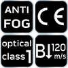 Gogle ochronne, anty-fog, klasa odporności B