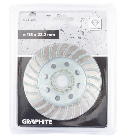 Tarcza diamentowa szlifierska, turbo, 115 x 22.2 mm, na sucho