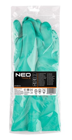 Rękawice chemioodporne, nitrylowe, rozmiar 10