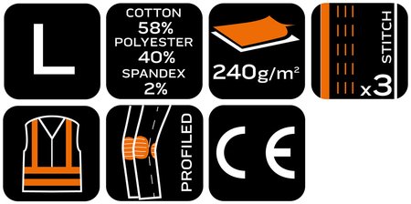 Spodnie robocze Mix&Match, czarne, rozmiar L