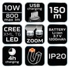 Latarka czołowa akumulatorowa USB 800 lm CREE XML-T6 LED