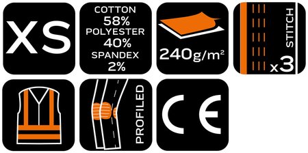 Spodnie robocze Mix&Match, szaro-czarne, rozmiar XS