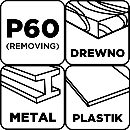 Papiery ścierne 93 x 230 mm, P60, 5 szt., bez otworów