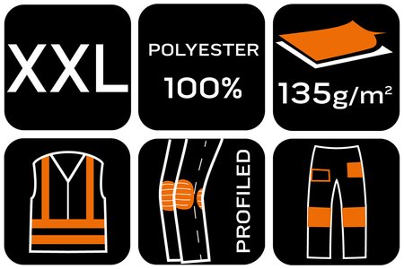 Spodnie robocze Mix&Match, stretch, brązowe, rozmiar XXL