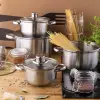 Komplet garnków ze stali nierdzewnej Polpo 8 elementów