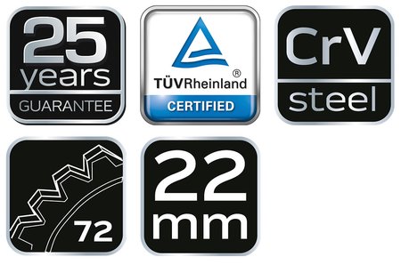 Klucz płasko-oczkowy z grzechotką, 22 mm