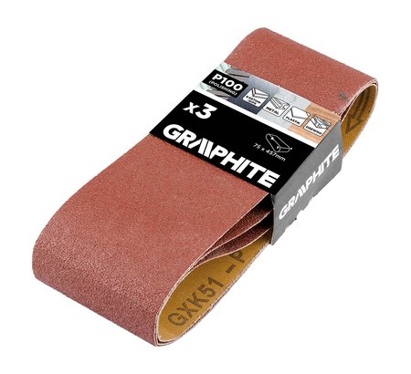 Pasy bezkońcowe 75 x 457 mm, P100, 3 szt.