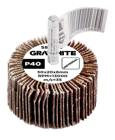 Ściernica listkowa trzpieniowa 50 x 20 x 6 mm, P40
