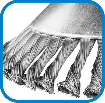 Szczotka druciana do kosy spalinowej 200 x 25,4 mm, twarda, druty splątane