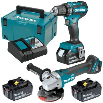 ZESTAW COMBO LI-LON 18V DGA504 + DDF485 3*3.0AH MAKPAC