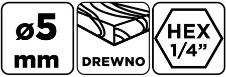 Wiertło do drewna Hex 5.0 mm