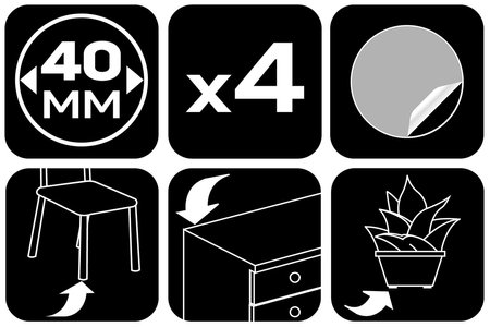 Podkładki filcowe okrągłe samoprzylepne, jasnobrązowe 40 mm, 4 szt.