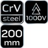 Szczypce uniwersalne 200 mm 1000V, CrV, polerowane