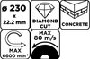 Tarcza diamentowa do cięcia segmentowa, 230 x 22.2 mm, na sucho
