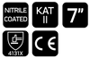 Rękawice robocze, poliester pokryty ntrylemx, 4131X, rozmiar 7