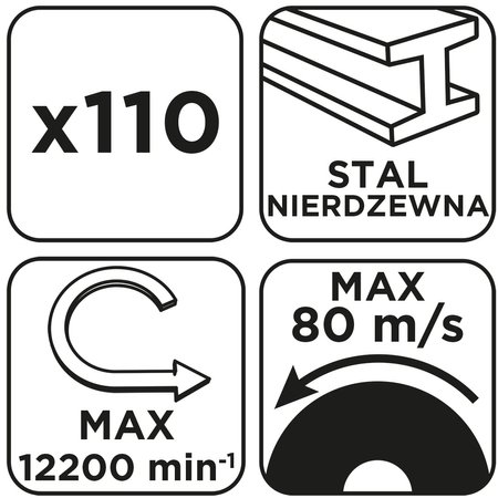 Tarcza tnąca, korundowa do metalu/INOX 125 x 1.0 x 22.2 mm, 41 A60-T-BF, 110 sztuk, kartonik