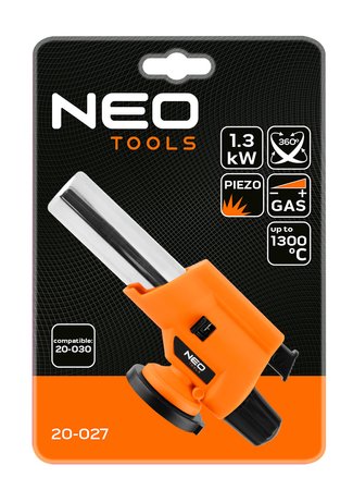 Palnik gazowy z piezo, nakręcany 360st. z regulacją płomienia