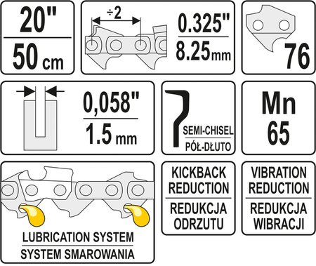 ŁAŃCUCH TNĄCY DO PILARKI 20'' .325 1.5MM 76Z