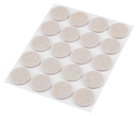 Podkładki filcowe okrągłe samoprzylepne, jasnobrązowe 20 mm, 20 szt.