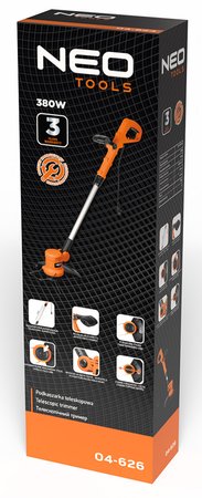 Podkaszarka teleskopowa 380W, szerokość koszenia 250 mm