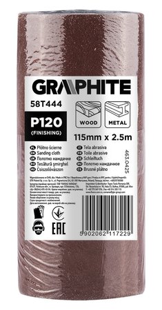 Płótno ścierne w rolce 2,5 m x 115 mm, P120