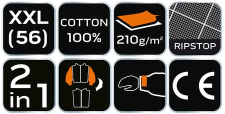 Bluza robocza PREMIUM, 100% bawełna, ripstop, rozmiar XXL