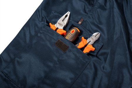 Ogrodniczki robocze, ostrzegawcze, granatowe, rozmiar XL
