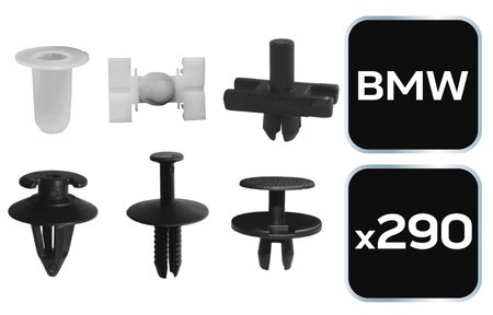 Zestaw spinek samochodowych BMW, 290 sztuk