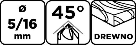 Wiertło z fazownikiem do drewna 5 mm/16 mm