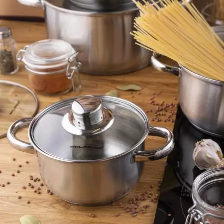 Komplet garnków ze stali nierdzewnej Polpo 8 elementów