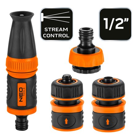 Zestaw 1/2" ze zraszaczem prostym, złaczkami i przyłaczem do kranu