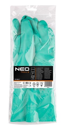 Rękawice chemioodporne, nitrylowe, rozmiar 7
