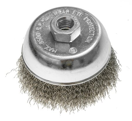 Szczotka druciana doczołowa 100 mm, drut karbowany stalowy, M14