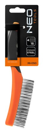 Szczotka druciana, drut nierdzewny, 4x16 rzędów