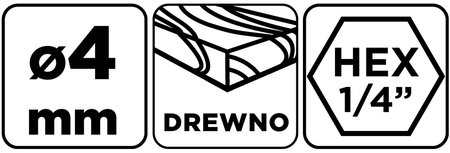 Wiertło do drewna Hex 4.0 mm