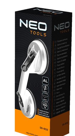 Przyssawka do szyb aluminiowa, podwójna, 100 kg