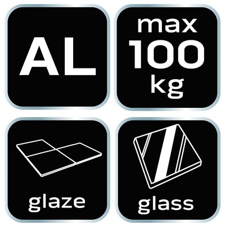 Przyssawka do szyb aluminiowa, podwójna, 100 kg