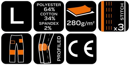 Spodnie robocze Mix&Match, Canvas, wzmocnienia z Cordury, beżowo-czarne, rozmiar L