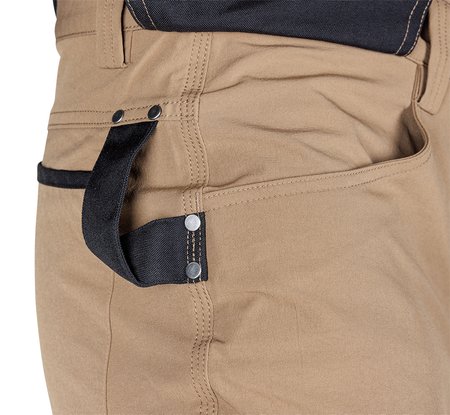 Spodnie robocze Mix&Match, 4 way stretch, z kaburami, Cordura, beżowo-czarne, rozmiar XS