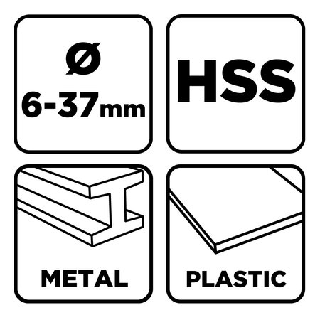 Wiertło stopniowe 6-37 mm