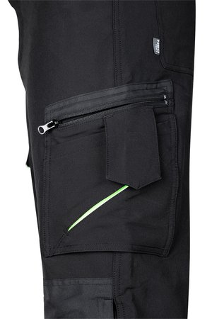 Spodnie robocze Mix&Match, 4 way stretch, czarno-zielone, rozmiar L