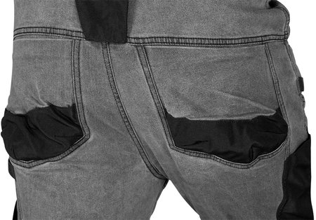 Spodnie robocze DENIM, wzmocnienia Oxford, szare, rozmiar L