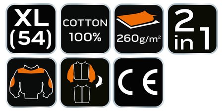 Bluza robocza 2 w 1, 100% cotton, rozmiar XL