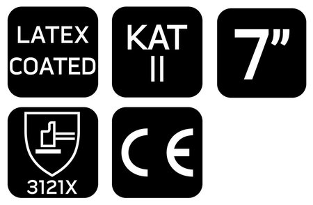 Rękawice robocze, poliester pokryty lateksem (crincle), 3121X, rozmiar 7 (karta)