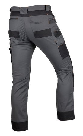 Spodnie robocze Mix&Match, Canvas, wzmocnienia z Cordury, szaro-czarne, rozmiar L