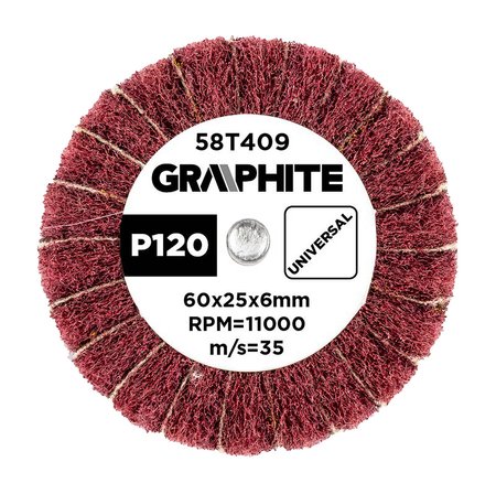 Ściernica listkowa trzpieniowa 60 x 25 x 6 mm, P120