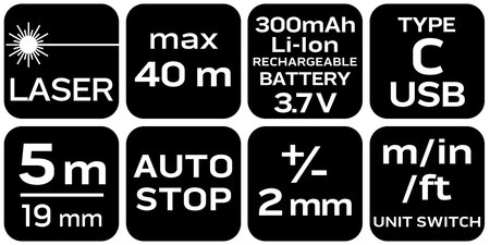 Dalmierz laserowy z miarką zwijaną