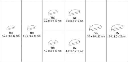 KLINY PÓŁOKRĄGŁE CZUŁENKOWE 80SZT. MIX ROZMIARÓW